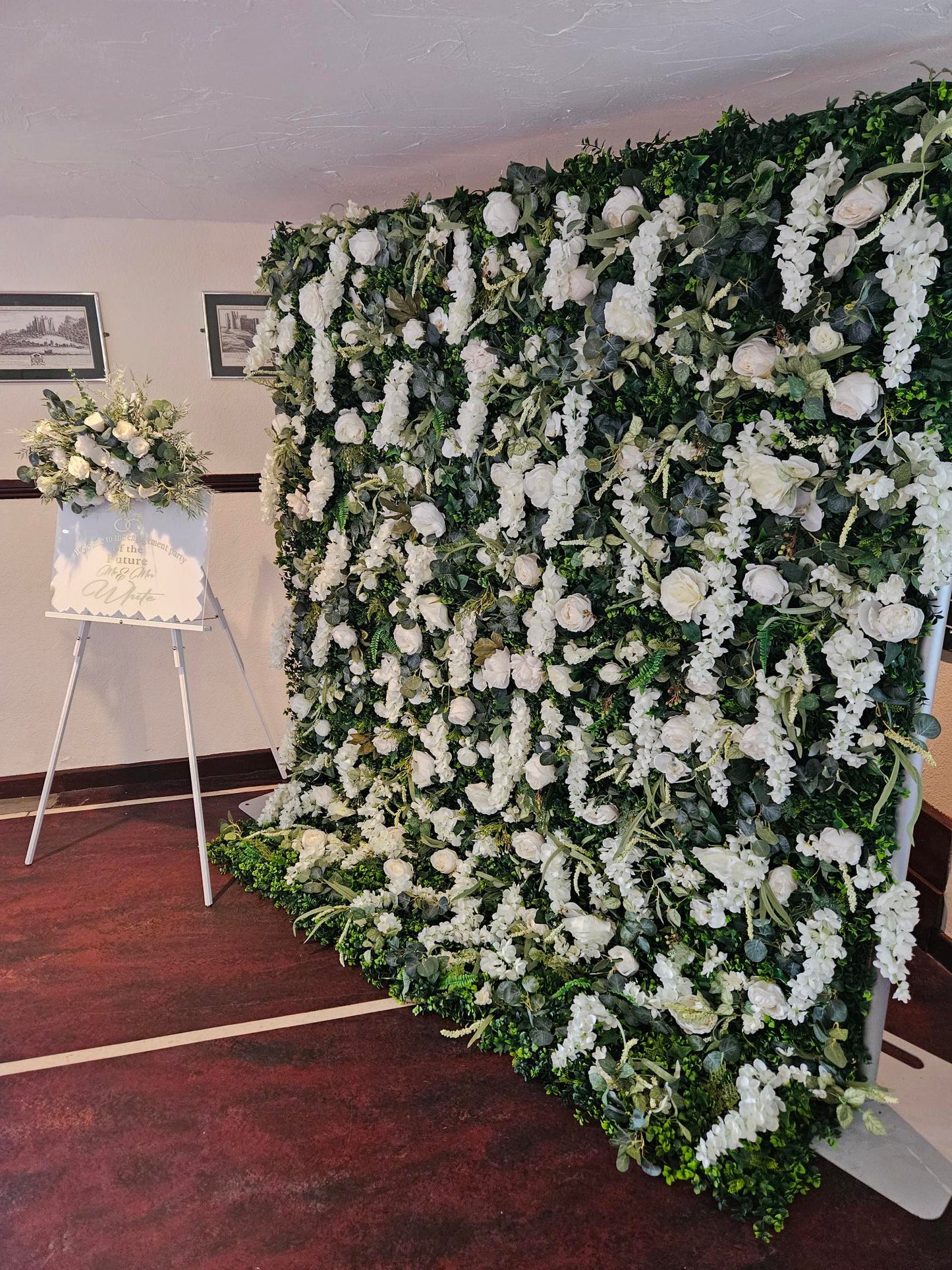 White Flower & Foliage Wall