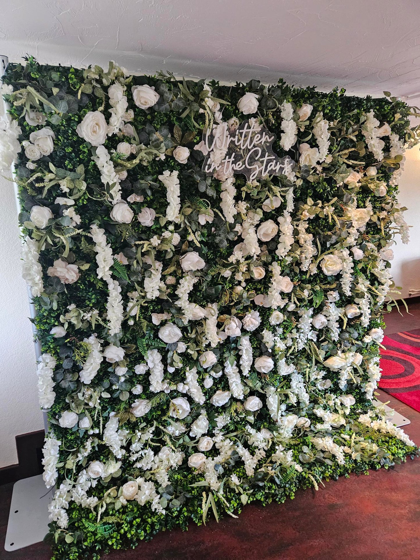 White Flower & Foliage Wall