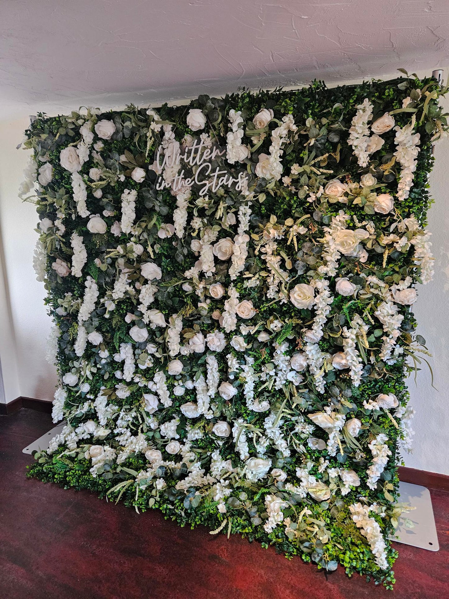 White Flower & Foliage Wall