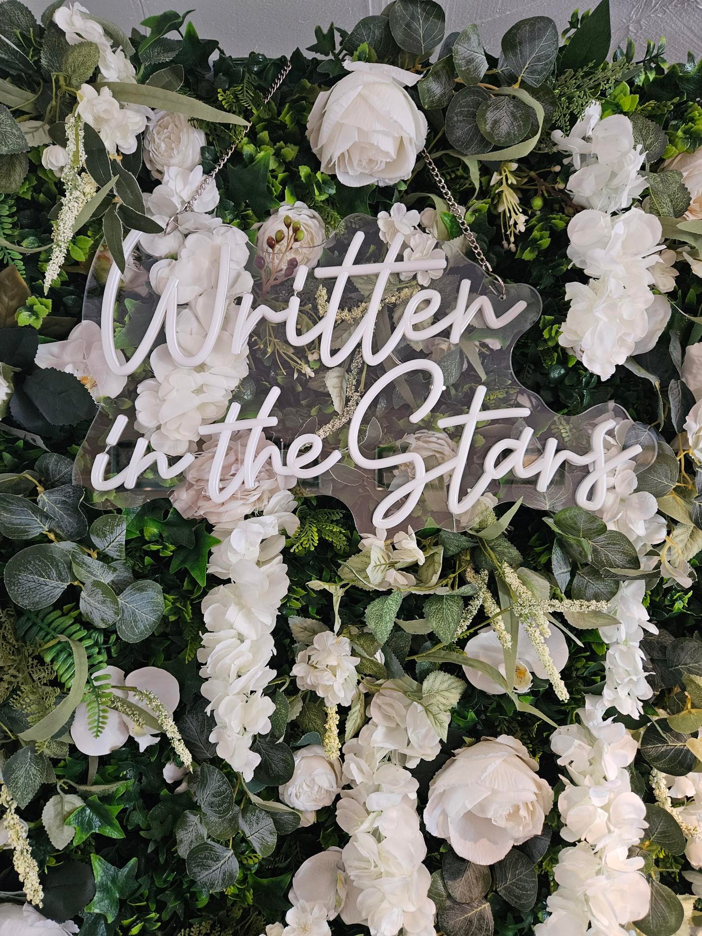 White Flower & Foliage Wall