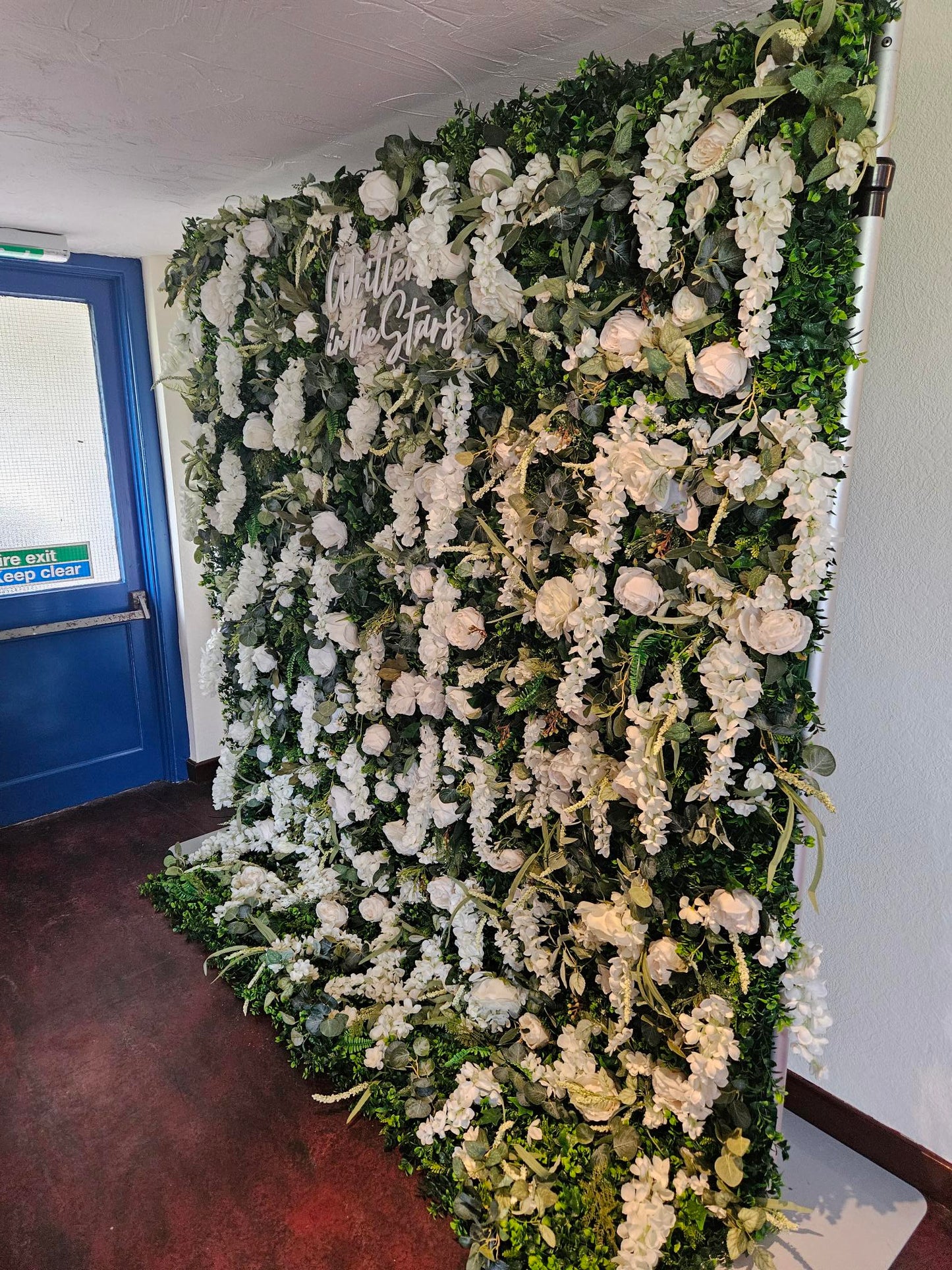 White Flower & Foliage Wall