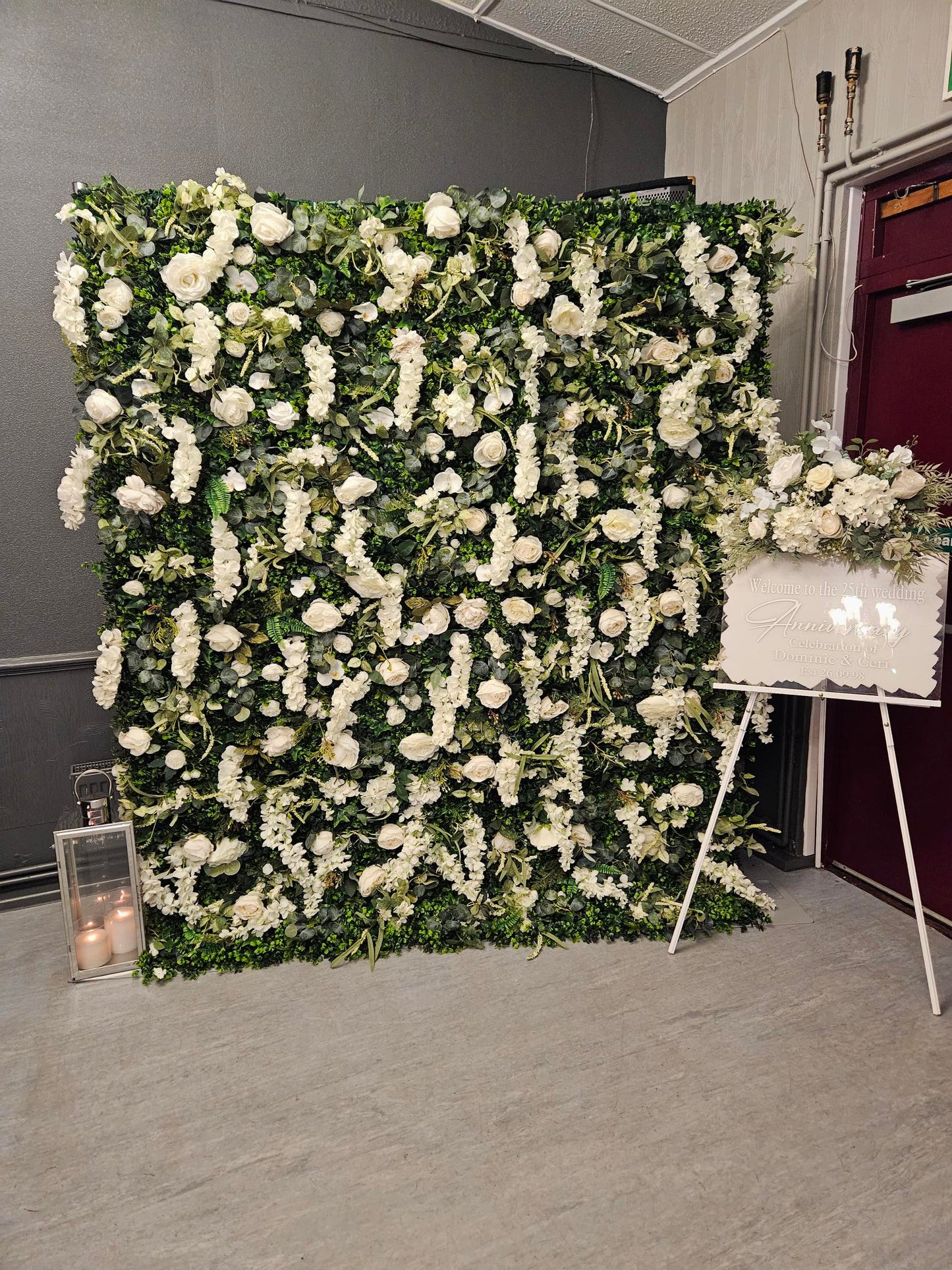 White Flower & Foliage Wall
