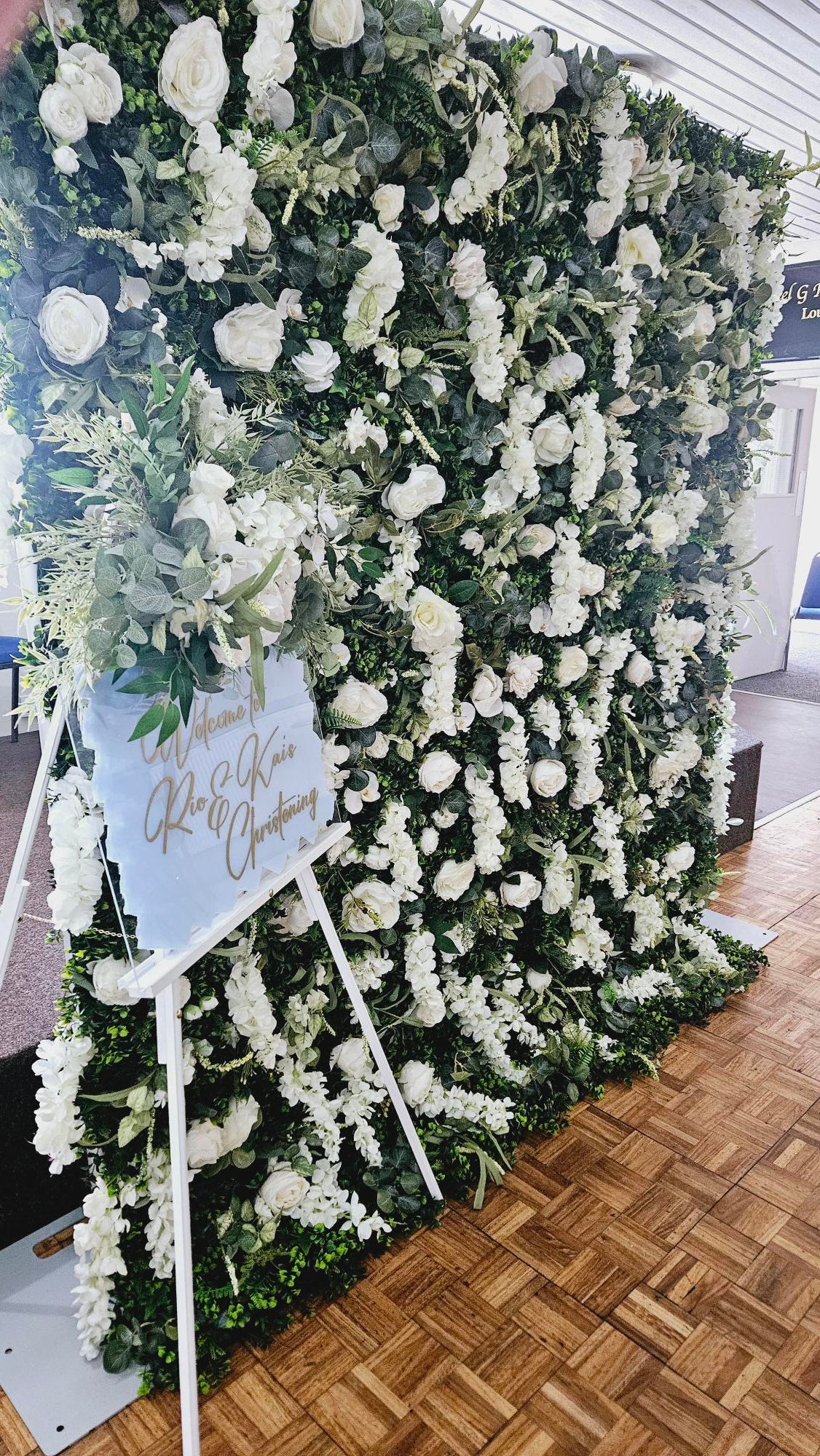 White Flower & Foliage Wall