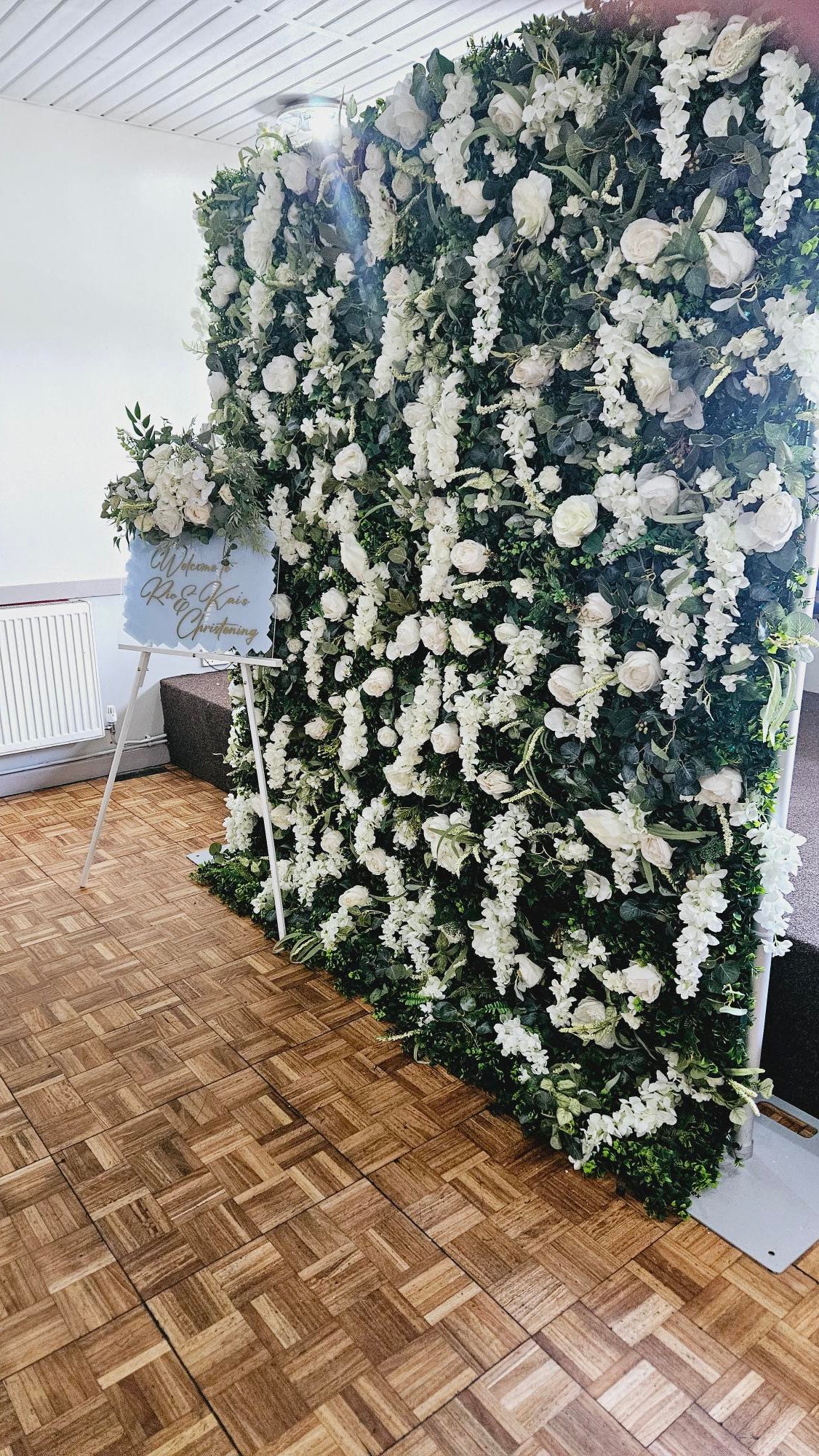 White Flower & Foliage Wall