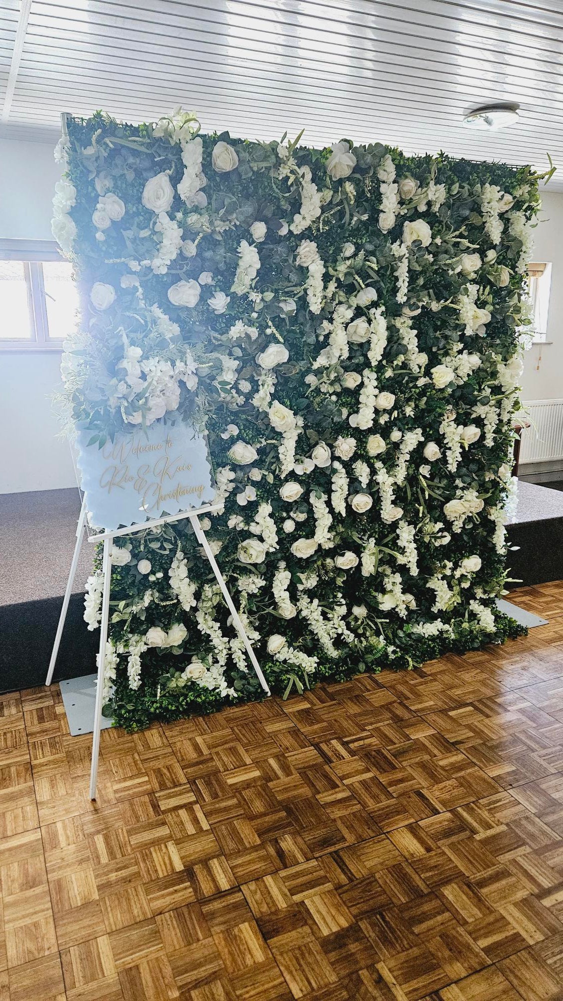 White Flower & Foliage Wall