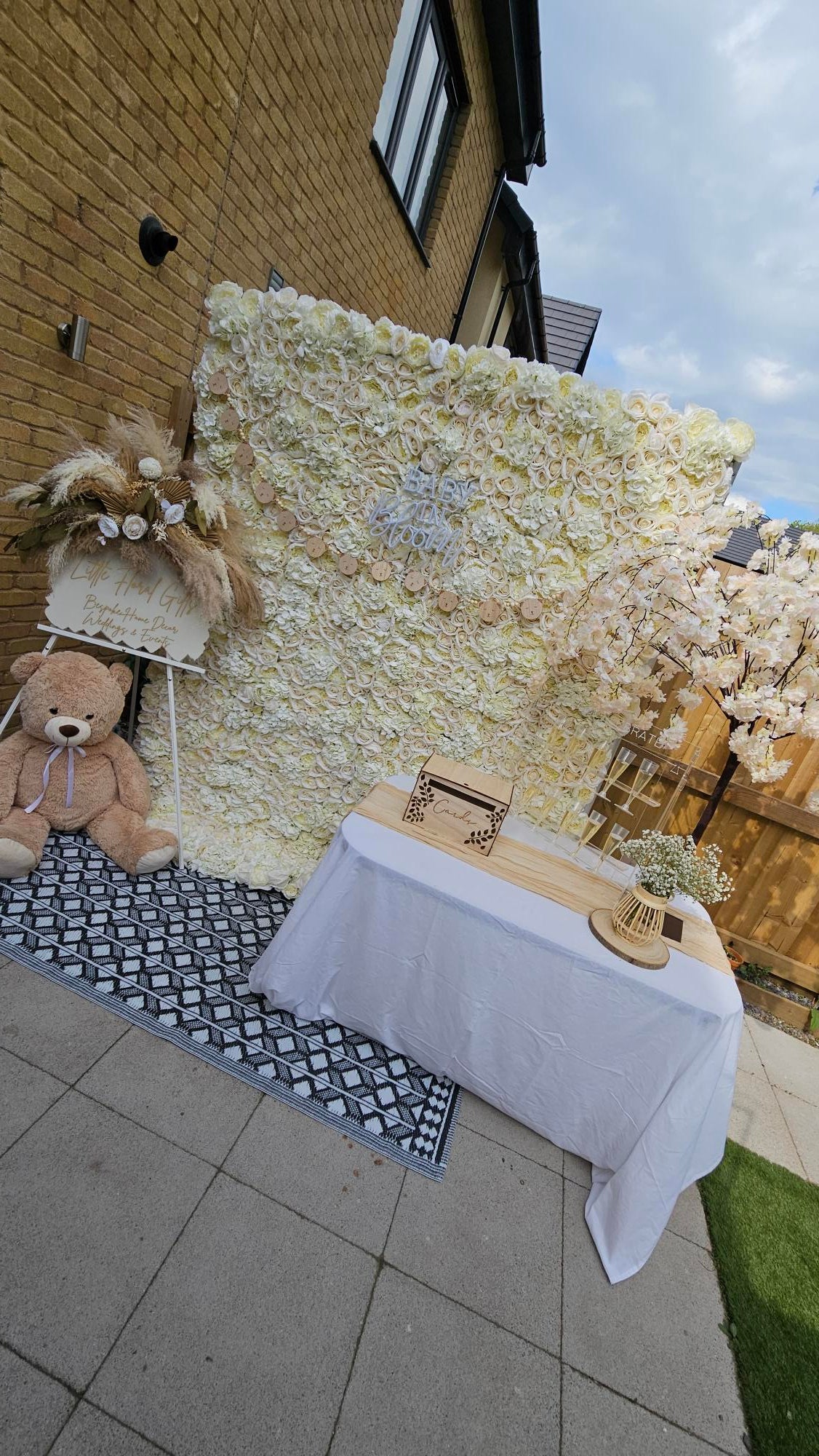 Ivory Flower Wall