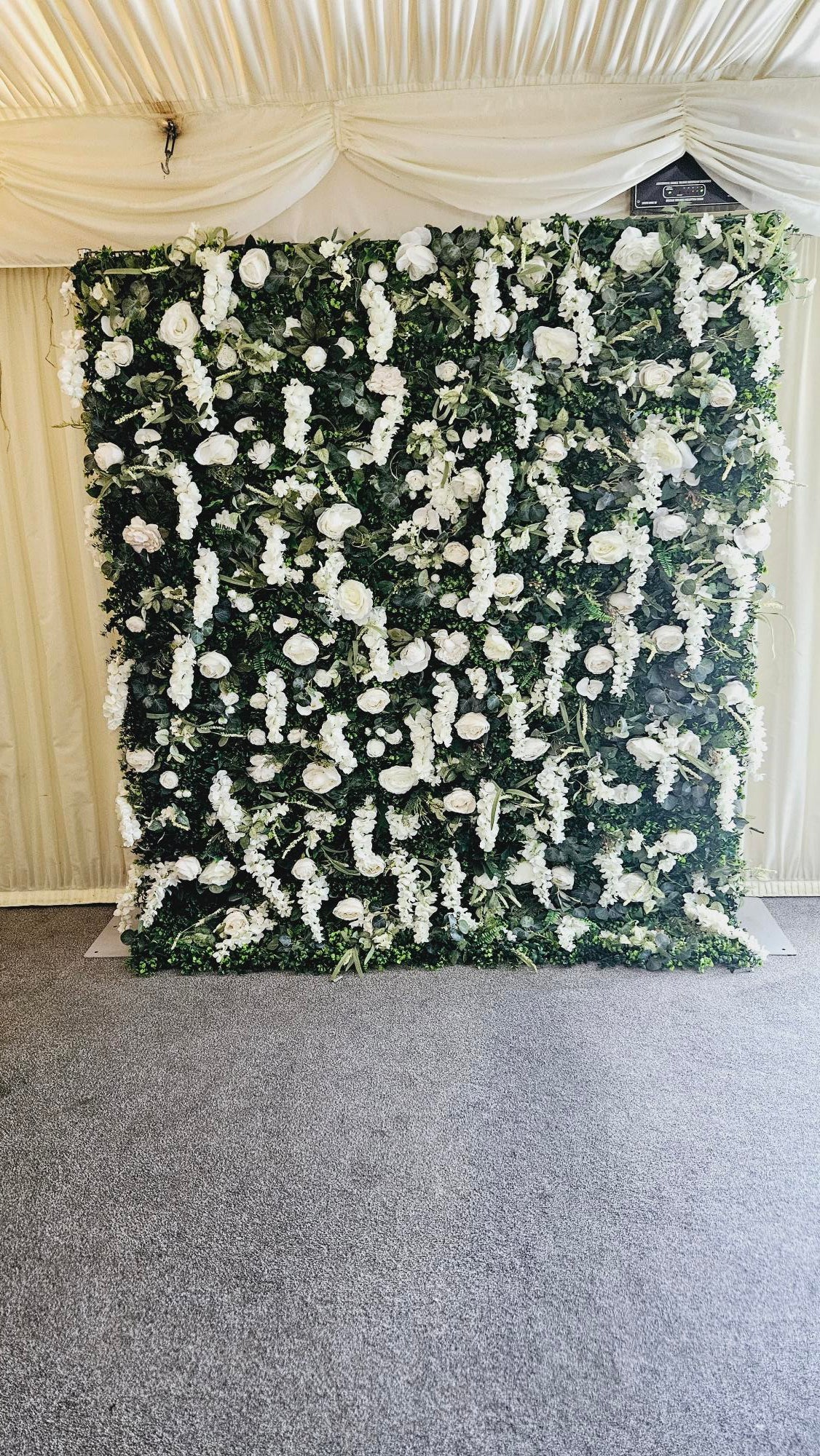 White Flower & Foliage Wall