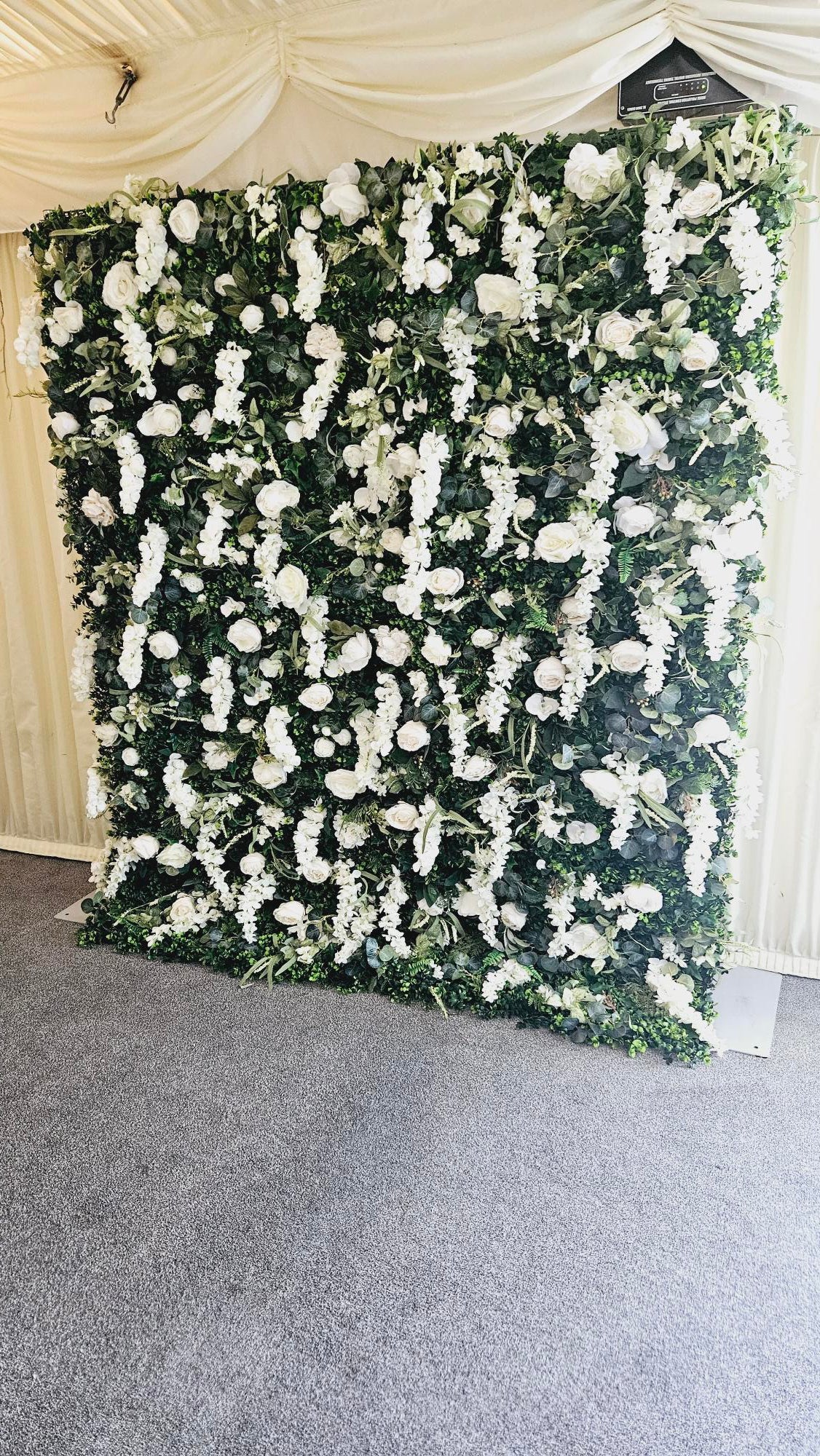 White Flower & Foliage Wall