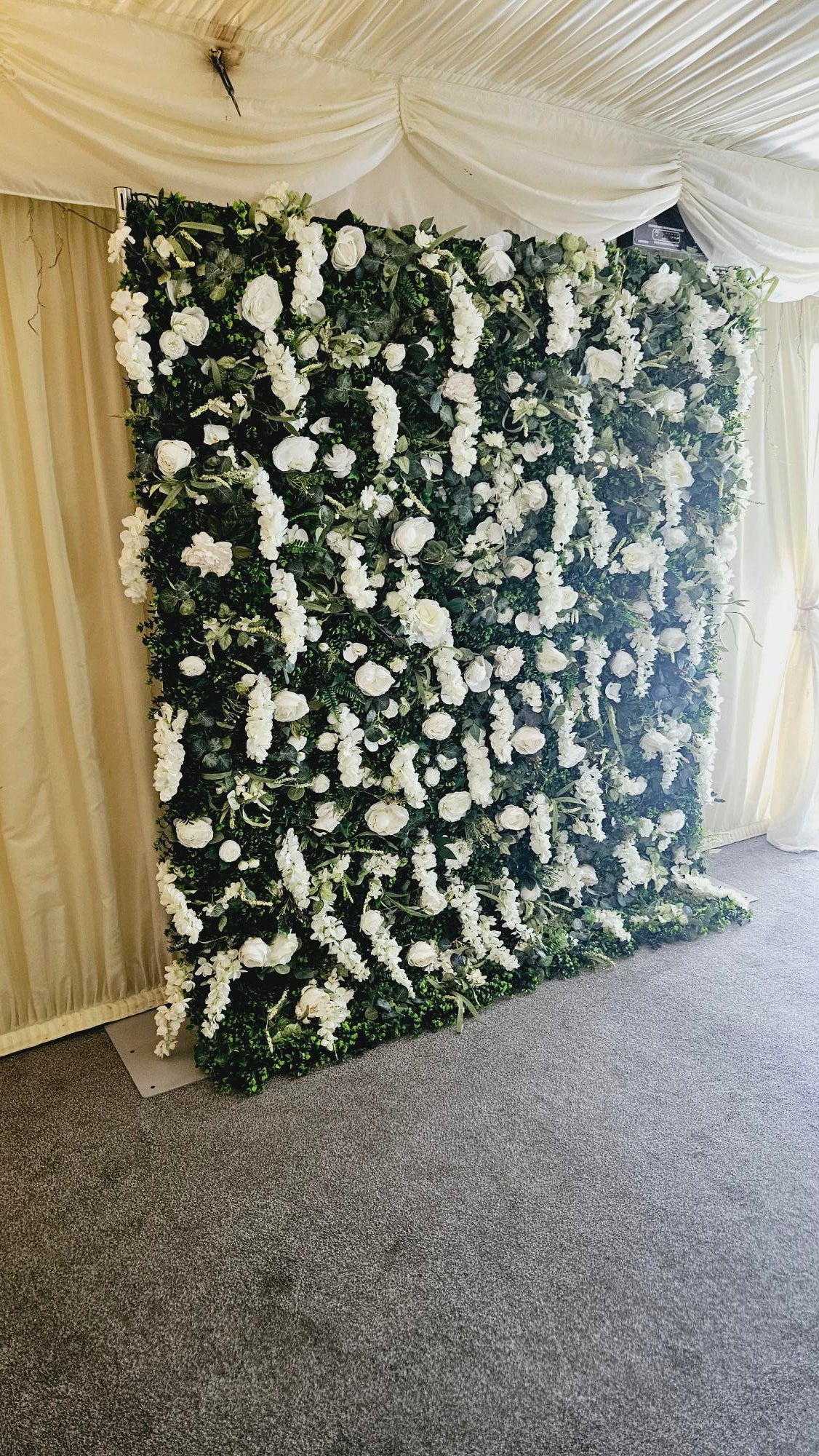 White Flower & Foliage Wall