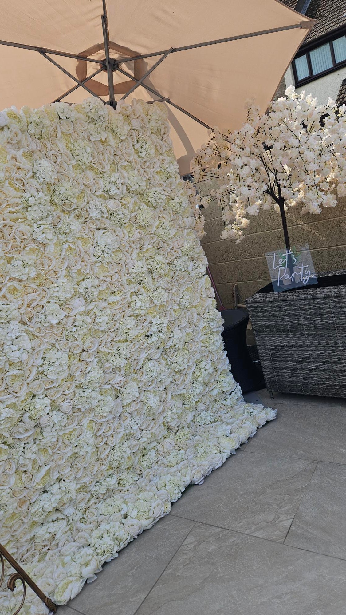 Ivory Flower Wall