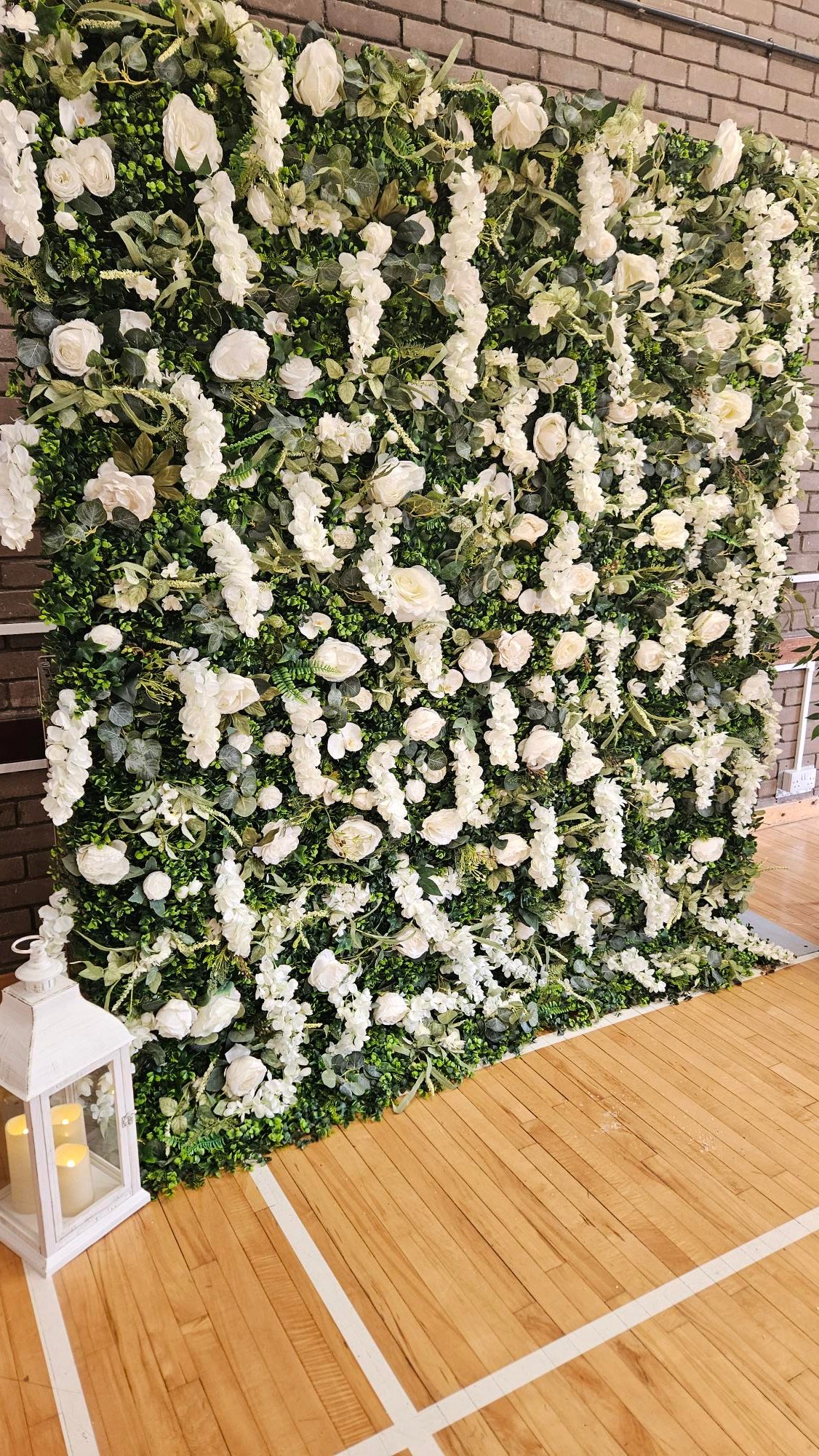 White Flower & Foliage Wall