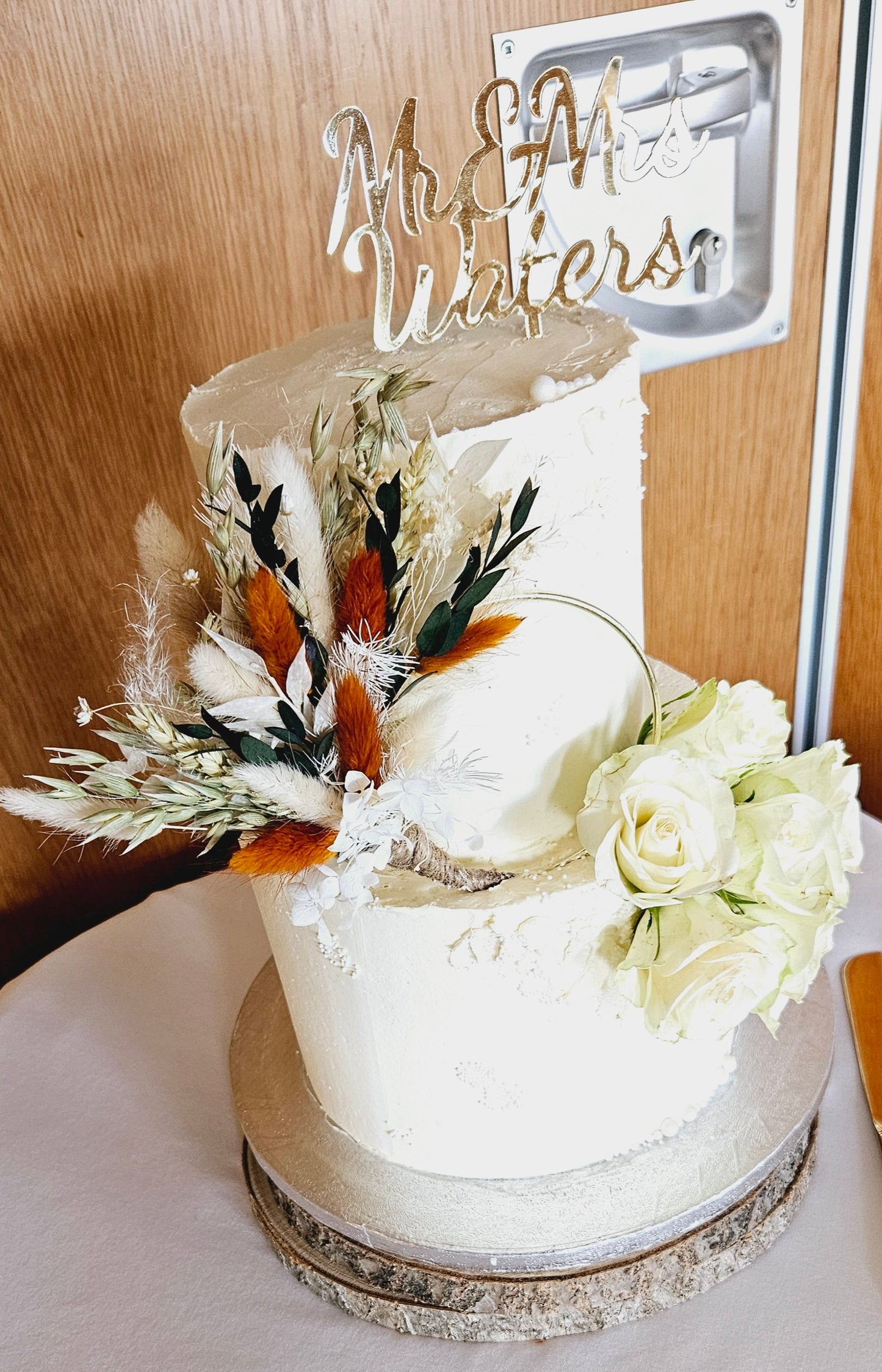 Cake Topper: Gold Hoop & Posy set