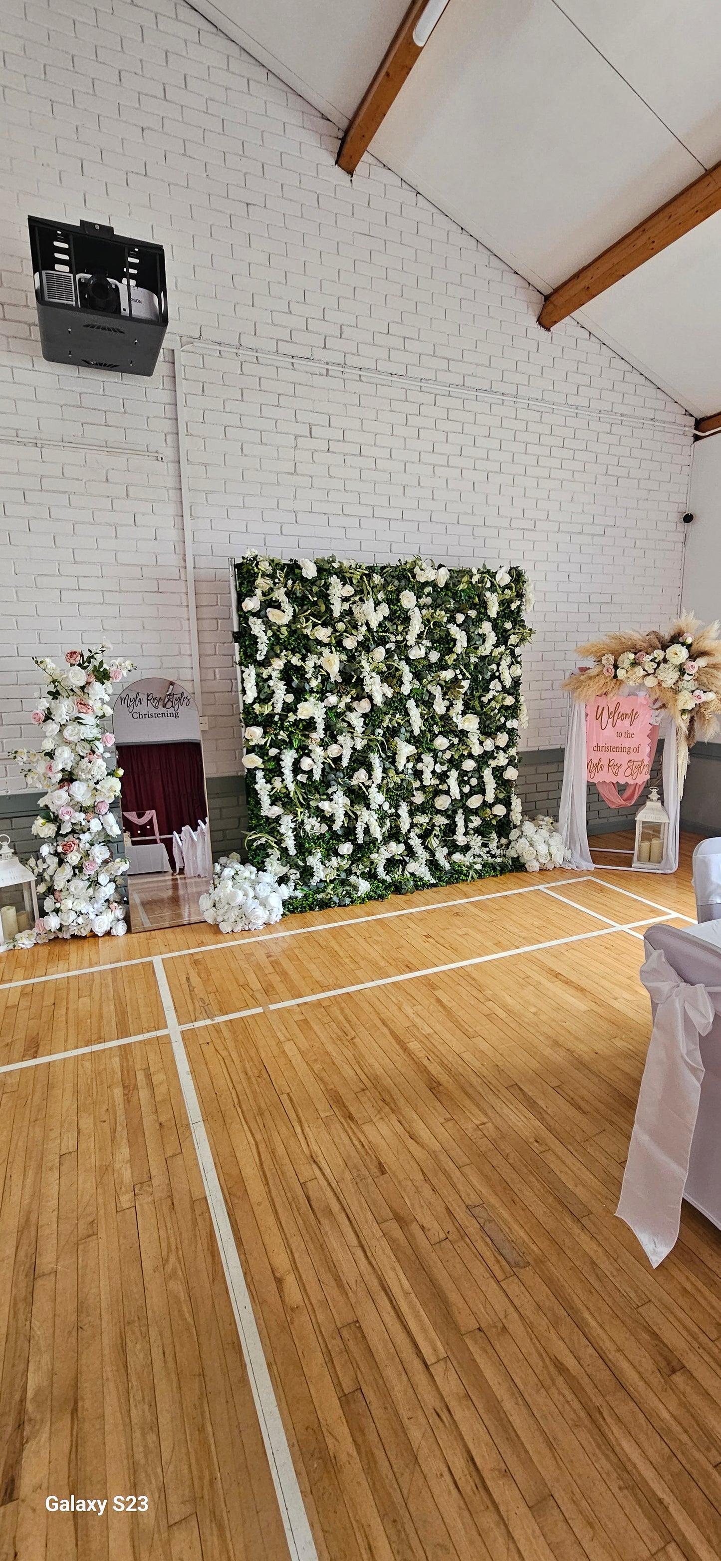 White Flower & Foliage Wall
