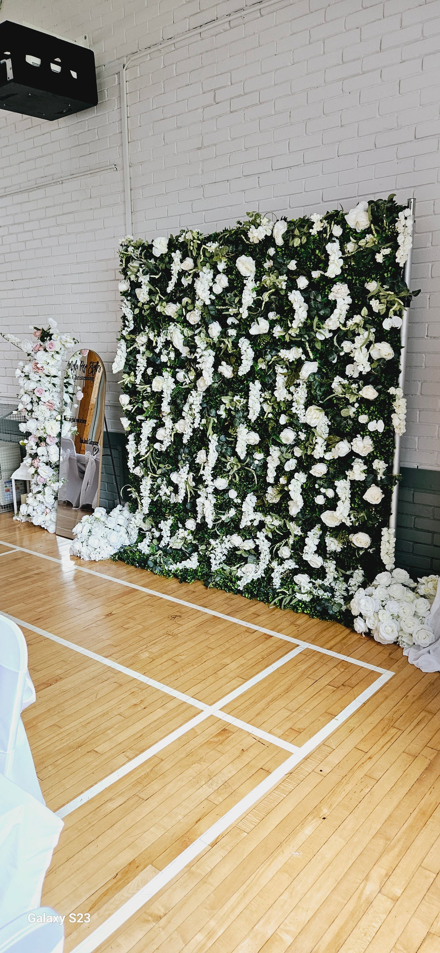 White Flower & Foliage Wall