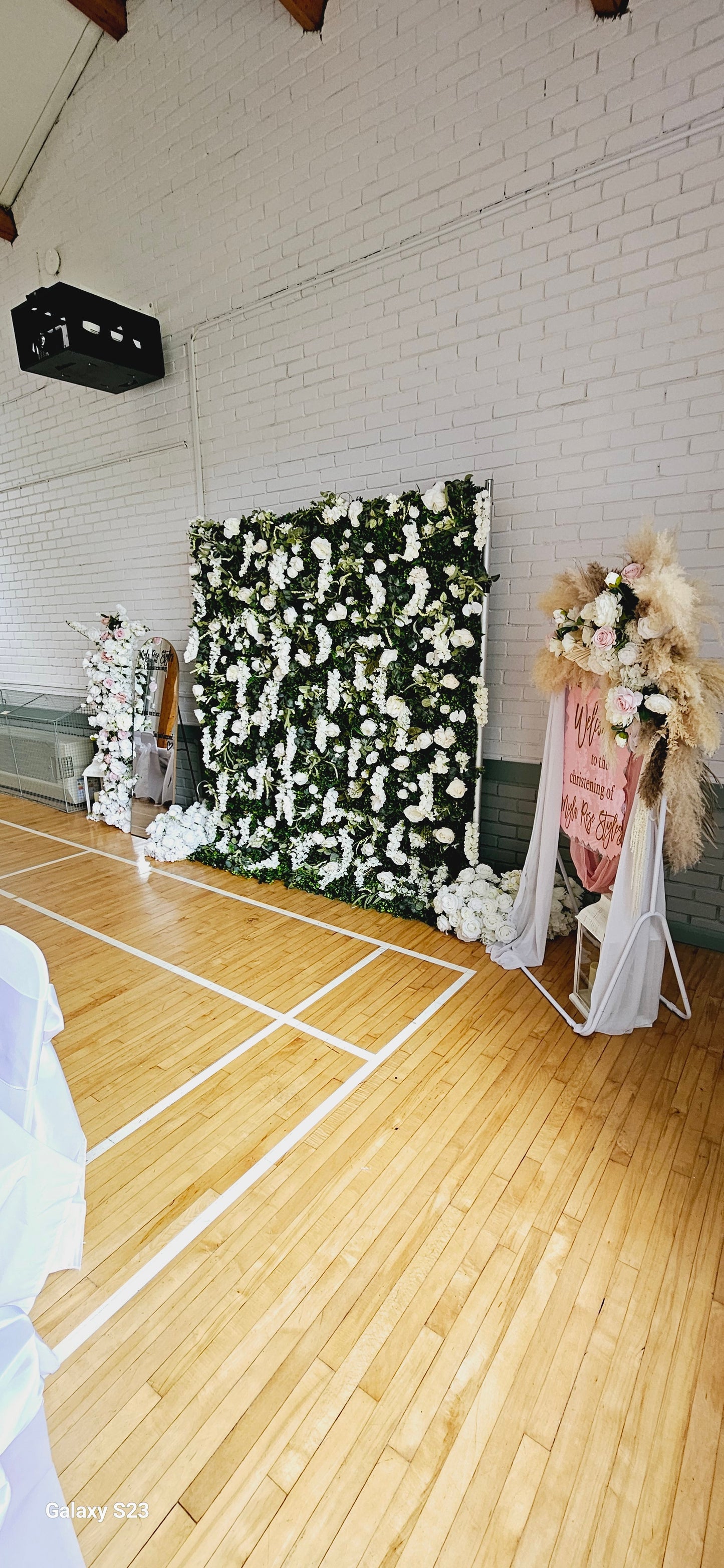White Flower & Foliage Wall