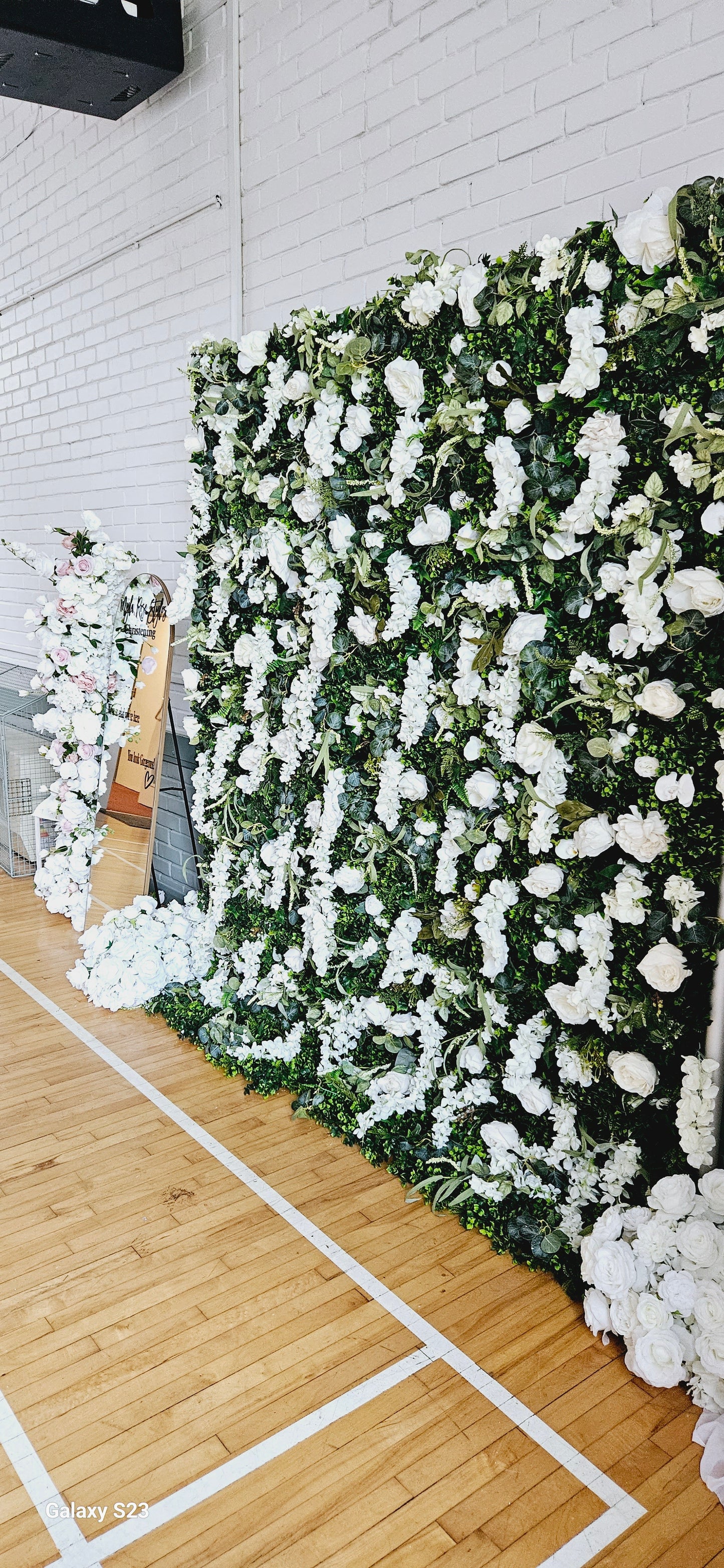 White Flower & Foliage Wall