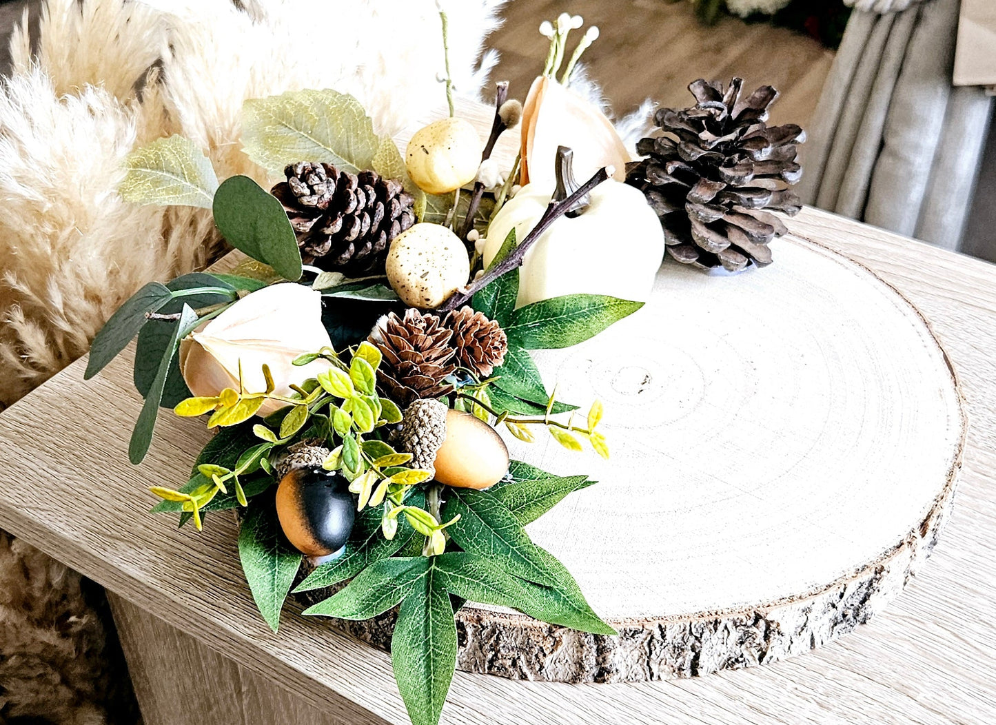 Autumn Bark Slice Centrepieces