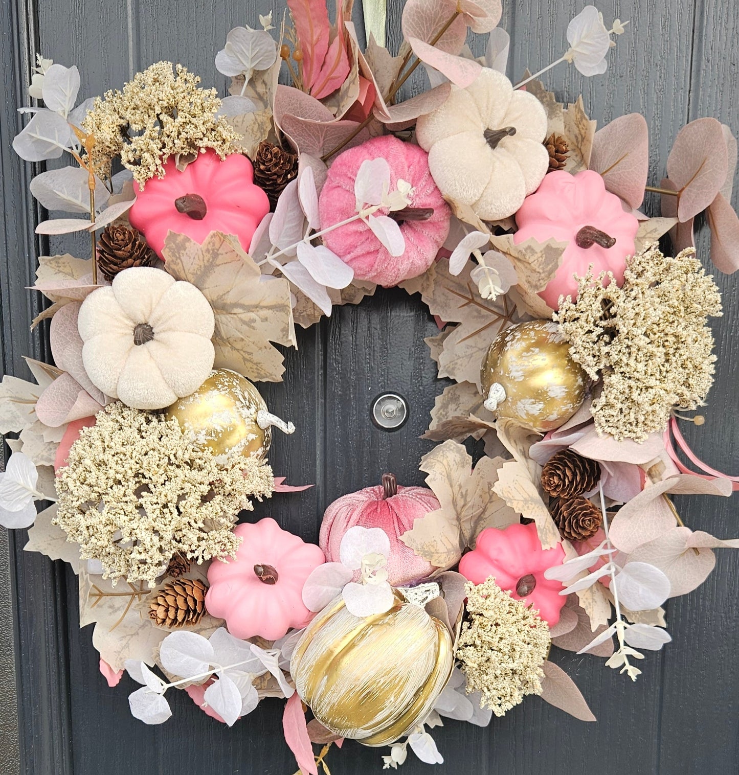 Autumn Wreath - Pink, Cream & Gold