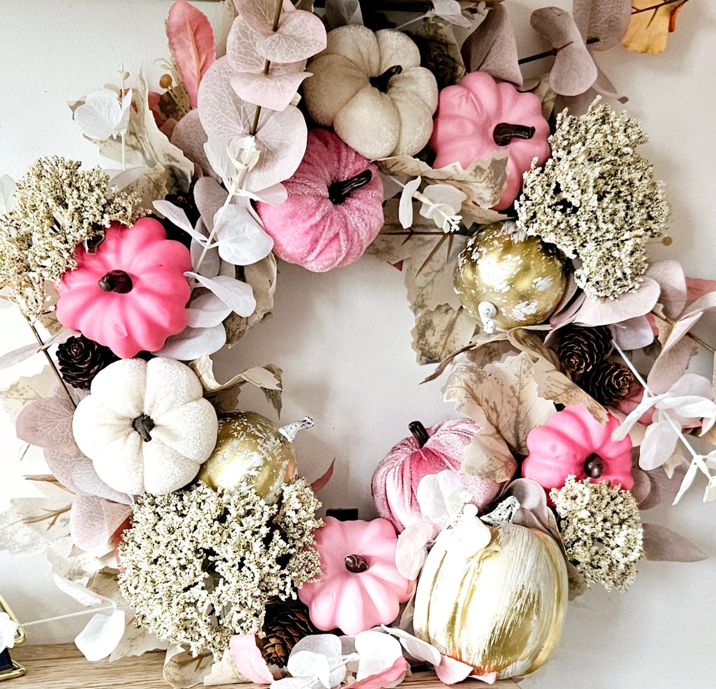 Autumn Wreath - Pink, Cream & Gold