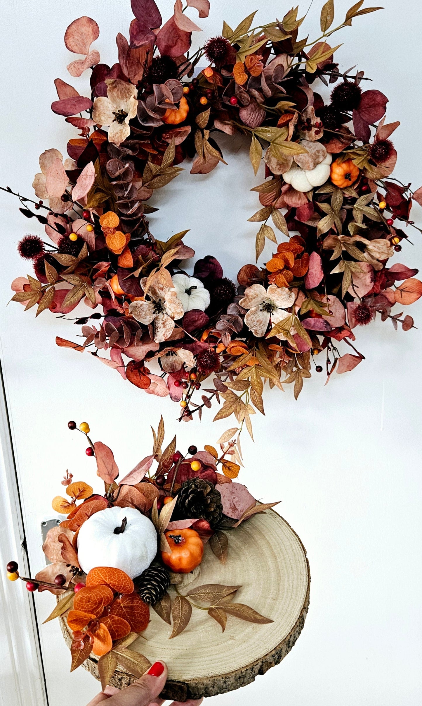 Autumn Wreath - Burgundy & Burnt Orange