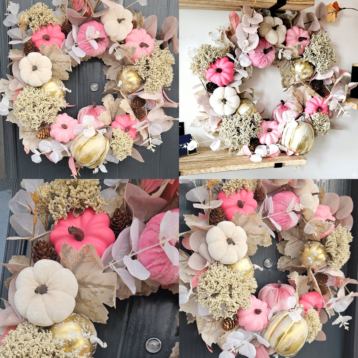 Autumn Wreath - Pink, Cream & Gold