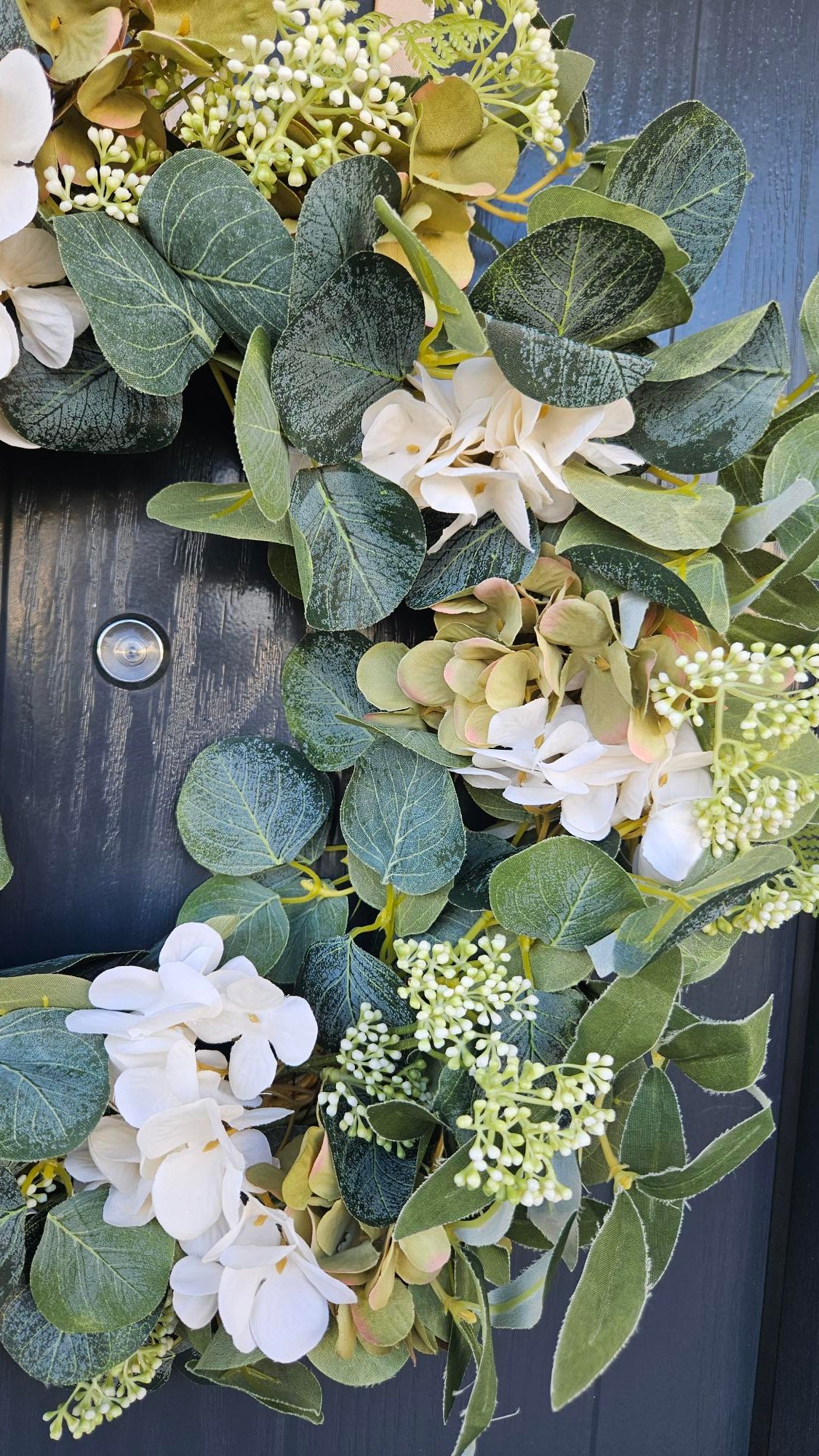 Floral Handmade Wreath: Hydrangea & Eucalyptus