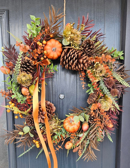 Autumn Wreath - Mixed Green & Orange