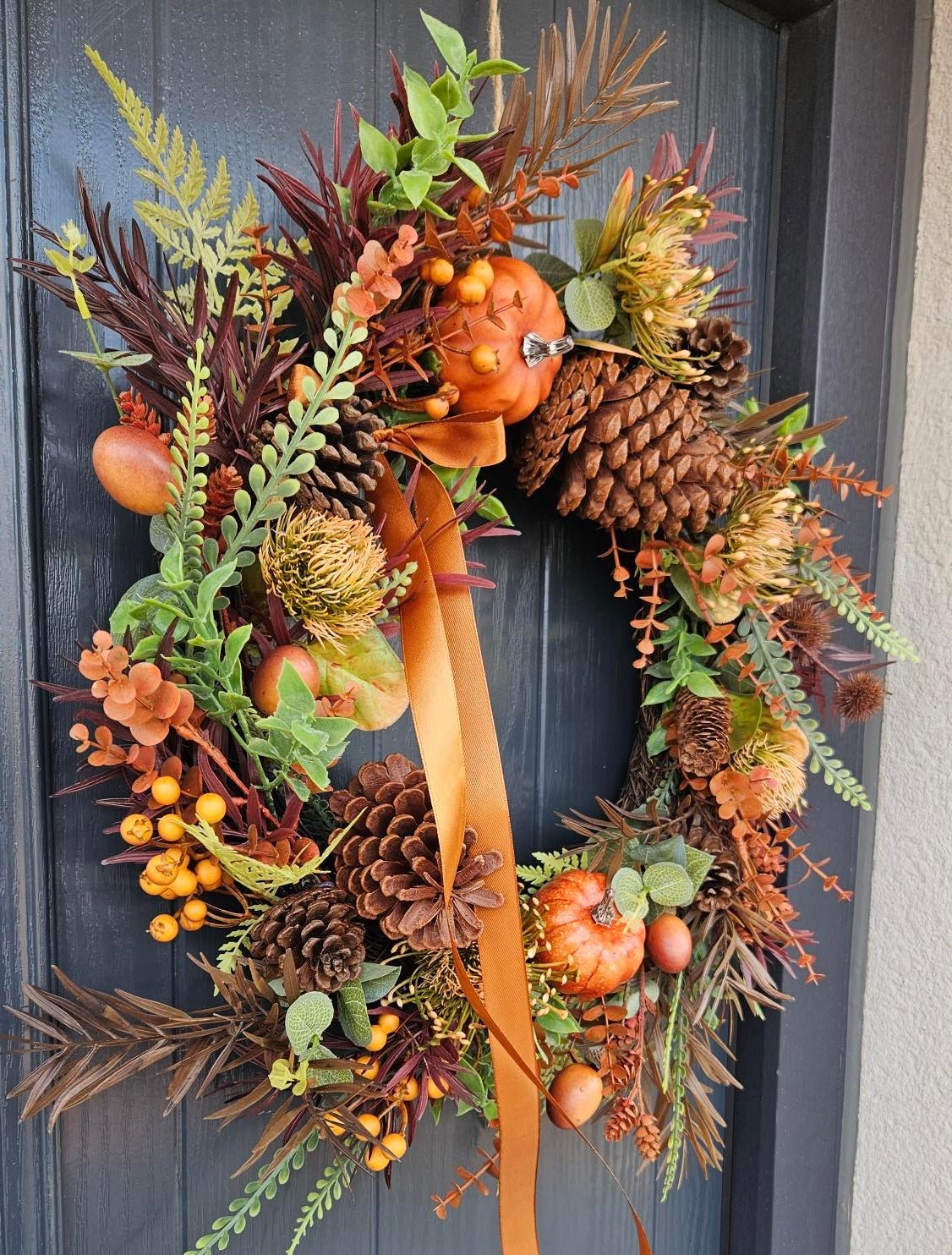 Autumn Wreath - Mixed Green & Orange