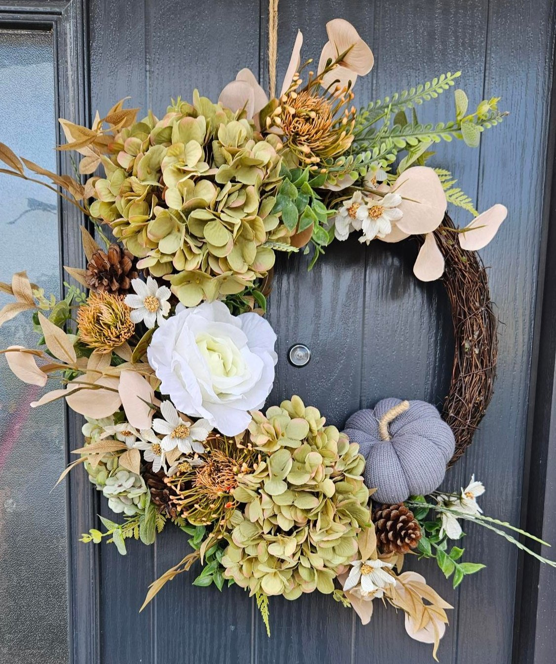 Autumn Wreath - Sage green & Neutral