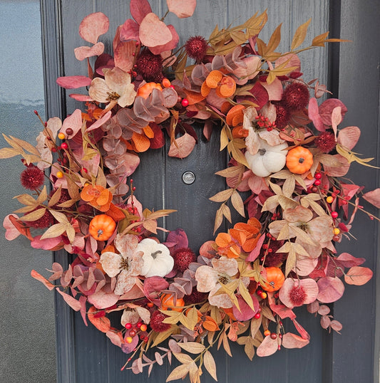 Autumn Wreath - Burgundy & Burnt Orange