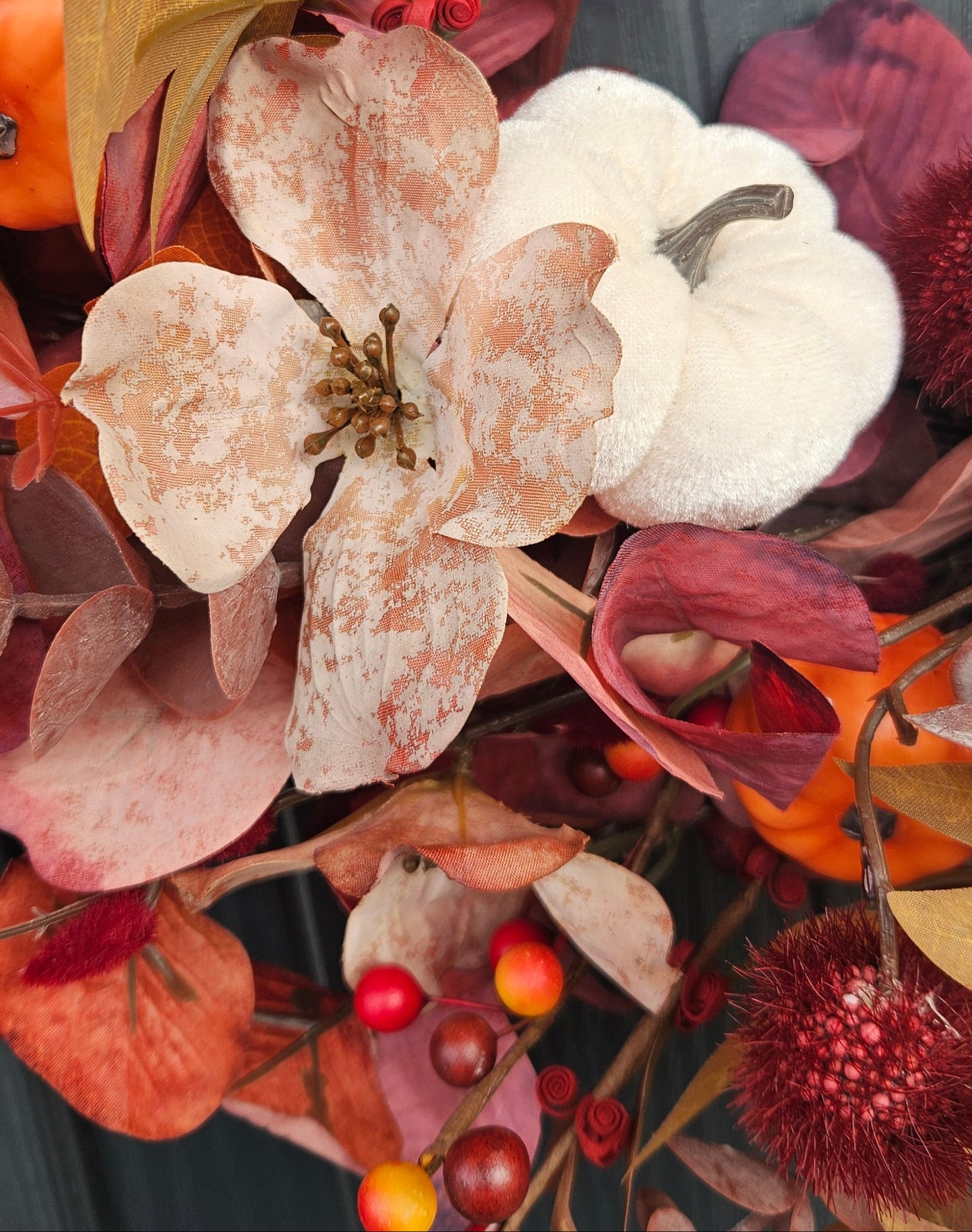 Autumn Wreath - Burgundy & Burnt Orange