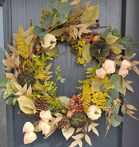 Autumn Wreath - Marigold & Emerald
