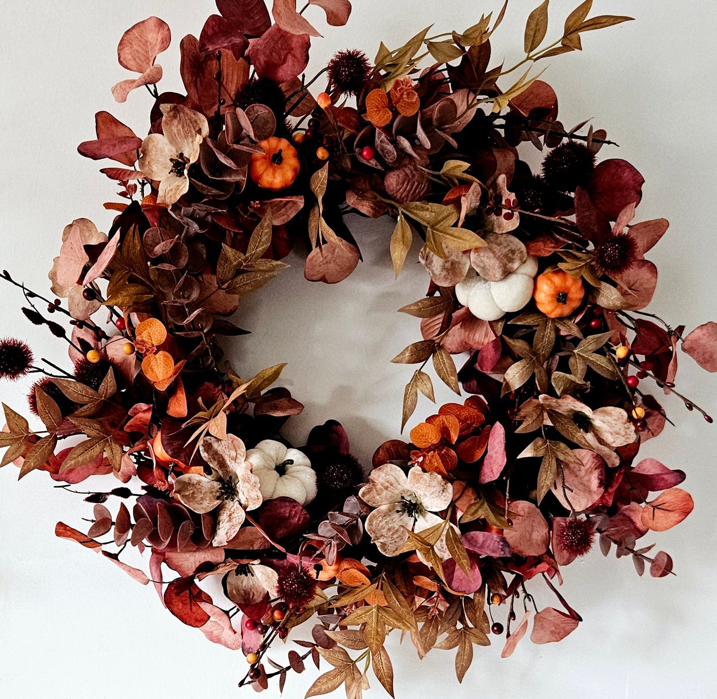 Autumn Wreath - Burgundy & Burnt Orange