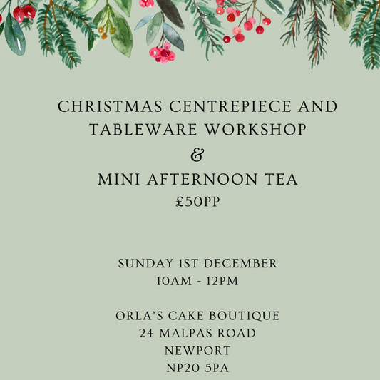 Christmas Centrepiece & Tableware Workshop (Deposit only) 1st December: Newport